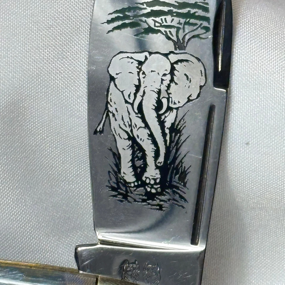 Cuchillo Marca Bulldog Prototipo Pez Sol Puntera de Elefante 2 Hoja Plegable Foto 3 de 4