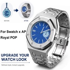 Aluminum Metal Case Stainless Steel Strap For Swatch X AP Royal Pop Pocket Watch