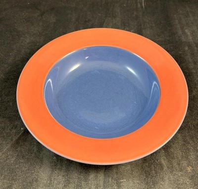 Lindt Stymeist Colorways Rim Pasta or Soup Bowl Salmon Red Rim Blue Inner Color