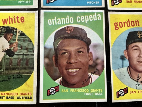 1959 Topps Baseball SAN FRANCISCO GIANTS 6 Cards Orlando Cepeda Bill White - Picture 6 of 14