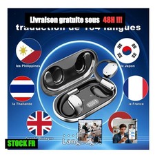 Ecouteurs Bluetooth Traduction Vocale Instantanée 198 Langues, Open Ear 80H,