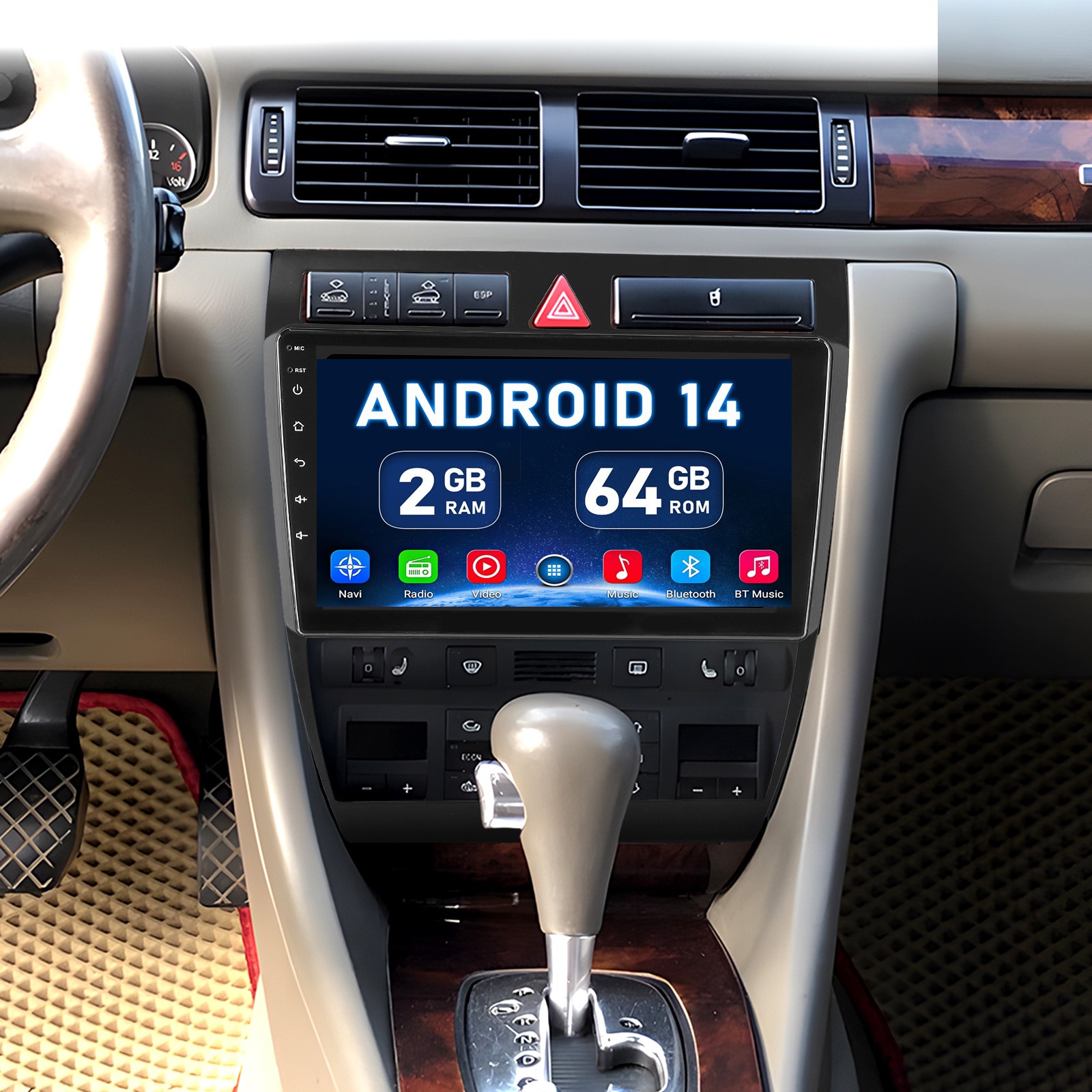 Für Audi A64B24B5C5 1997-2005 Carplay Android14 Autoradio GPS NAVI BT RDS SWC