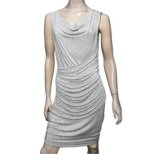 Made by Johnny Women’s Size L Heather Gray Shirred Tank Knee Length Dress