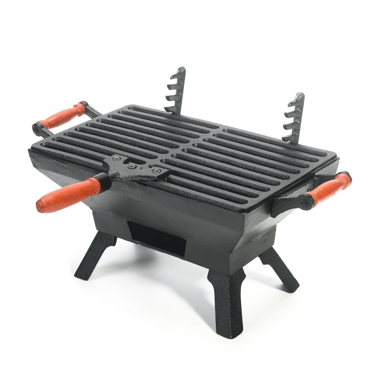 Sungmor Compact Cast Iron Charcoal Grill - Tabletop BBQ Grill with Adjustable Gr