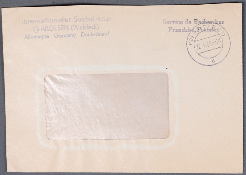 MayfairStamps Germany 1959 International Search Service Arolsen Open Window Cove