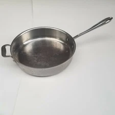 All-Clad Skillet Large Frying Pan Stainless Saute 2 Handle 11" Straight