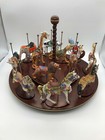 Franklin Mint Carousel-Treasury Of Carousel Art 12 Figurines With Wood Display