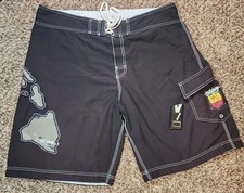 Vintage Men's Billabong Board Surf Shorts Mens Hawaiian Rasta Sz 40 w/ Multitool