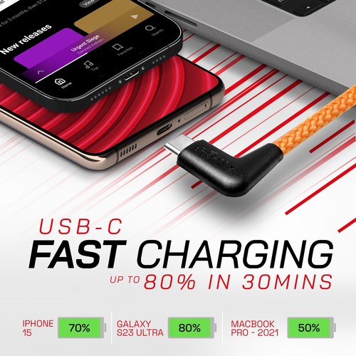 Ultraszybka ładowarka USB typu C do C 100W do tabletu Samsung, Huawei, Mac PC - Zdjęcie 141 z 150