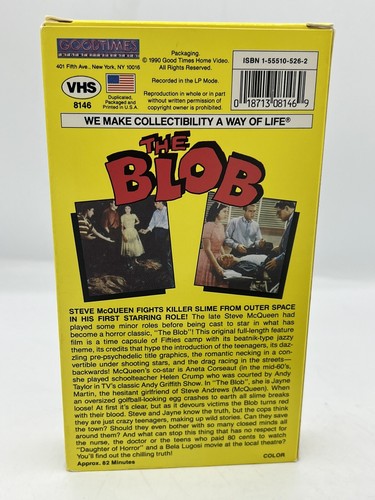 Vintage 1990 The Blob VHS Good Times Home Video - 1958 Cult Classic SciFi Horror - Picture 5 of 5