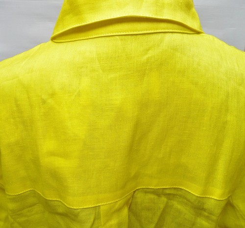 Caroline Rose 1X Top 100% Linen Long Sleeve Easy Shirt Citrus Blouse - 第 8/21 張圖片