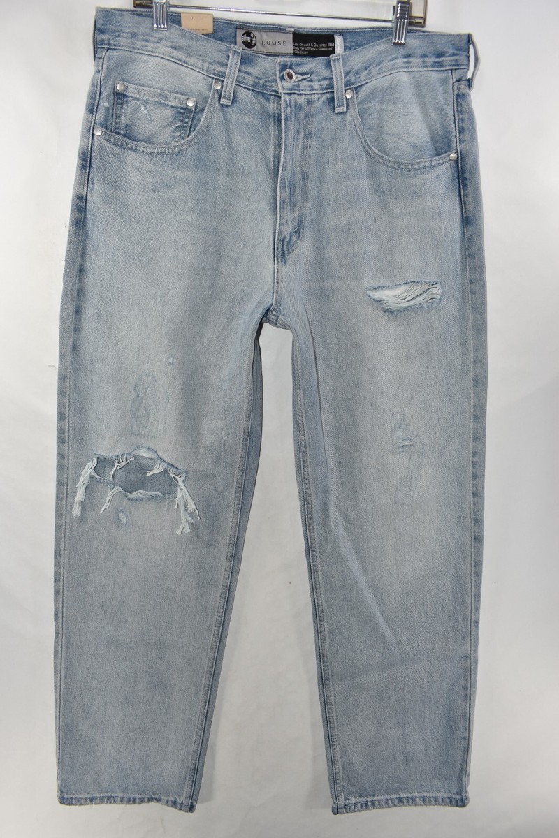 New Levi's Silvertab Loose Fit Distressed Blue Jeans Mens