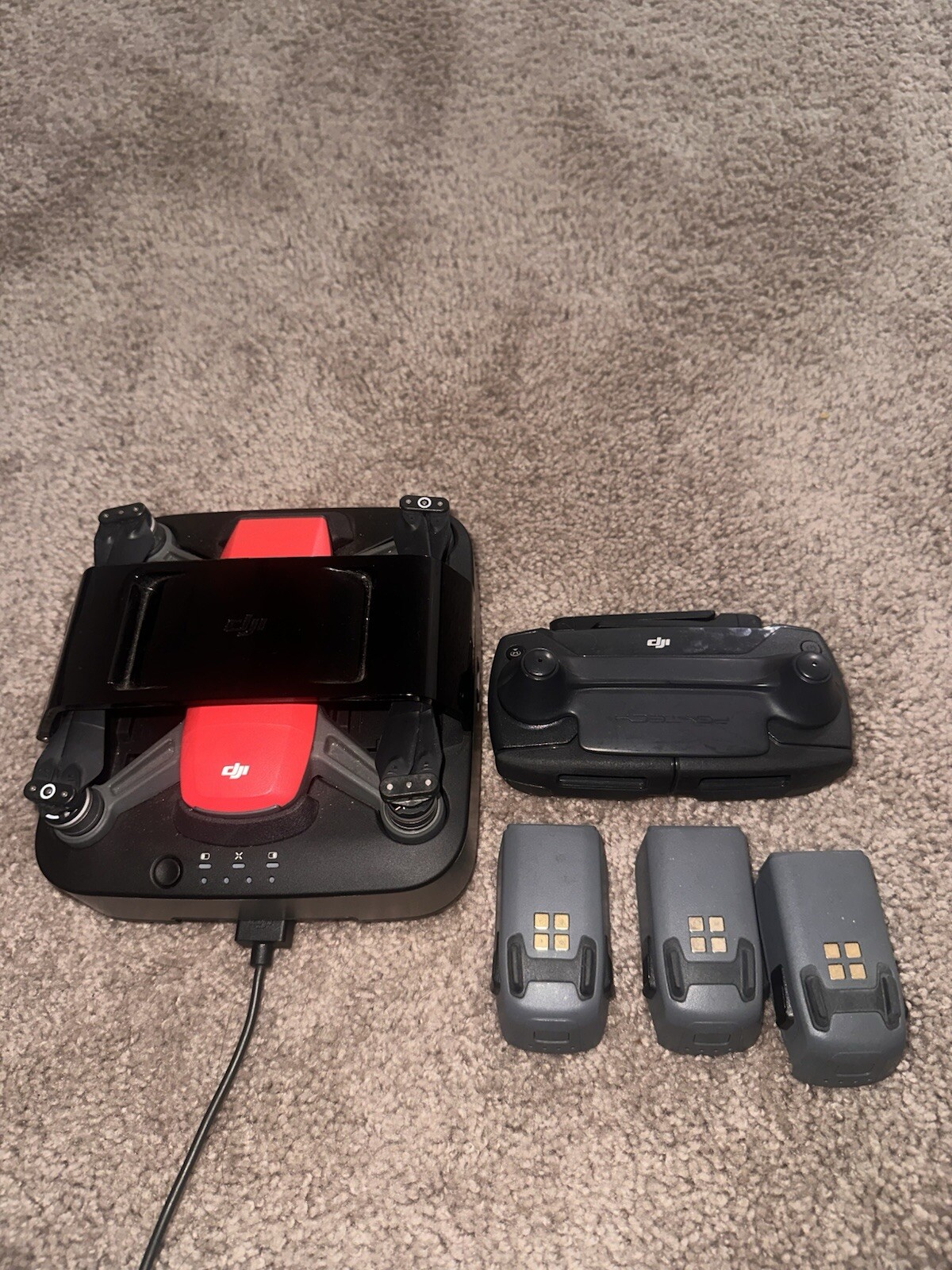 DJI Spark Fly More Combo Red Camera Drone with Extras-image