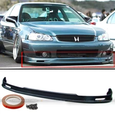 Fits 99-00 Honda Civic 2DR 3DR 4DR PU Polyurethane Mugen Style Front Bumper Lip