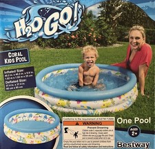 Inflatable Toddler Swimming Kiddie Pool 40.2" Fish 27 gal. Age 2 Yard/Beach NIB