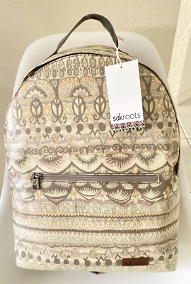 Sakroots Travel Backpack Artist Circle Pastel One World 15”H  display picture 3