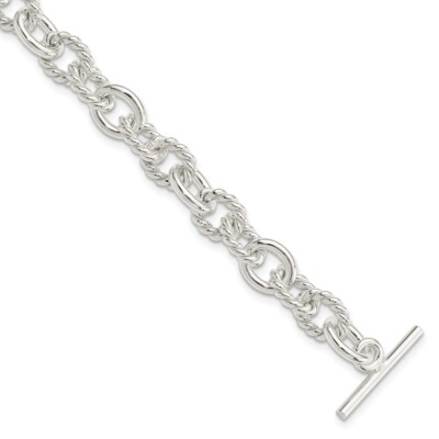アクセサリー Vintage Silver Toggle Chain Bracelet 925 Vintage 925 Sterling Silver Heavy T-Bar Toggle Clasp Womens