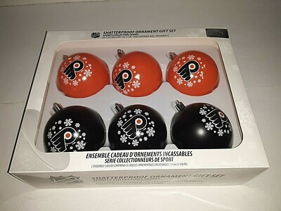 Philadelphia Flyers NHL 6 Pack Shatterproof Ornament Gift Set