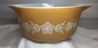 Pyrex Butterfly Gold Casserole No Lid 2 1/2 Qt 475B Good Condition As Pictured