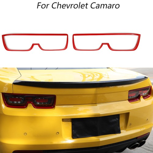 Red Rear Tail Light Lamp Cover Frame Trim Decor For 2010-2015 Chevrolet Camaro - Picture 3 of 8