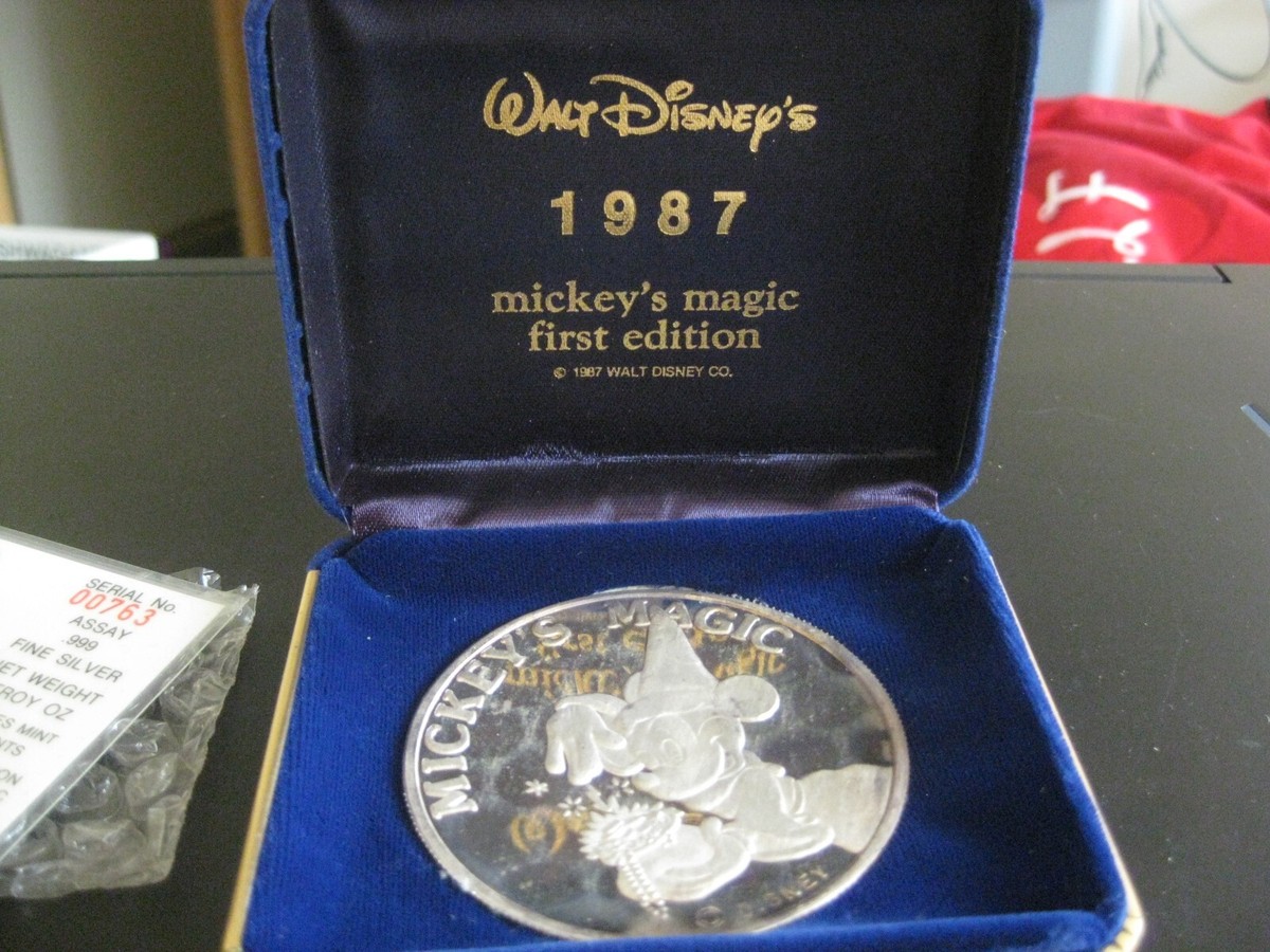 1987 Mickey's Magic First Edition 5 Troy Ounce Silver Proof
