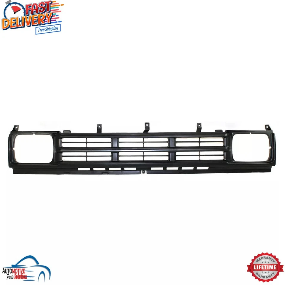 NEW FRONT GRILLE GRILL ASSEMBLY BLACK PLASTIC FOR 1990-1992 NISSAN D21 PICKUP Foto 2 de 4