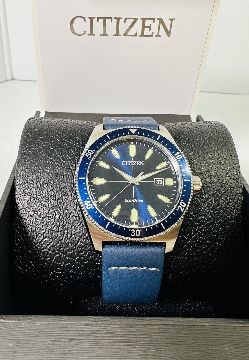 Citizen Eco-Drive J810-R010913 Date St.Steel Blue Silver Tone