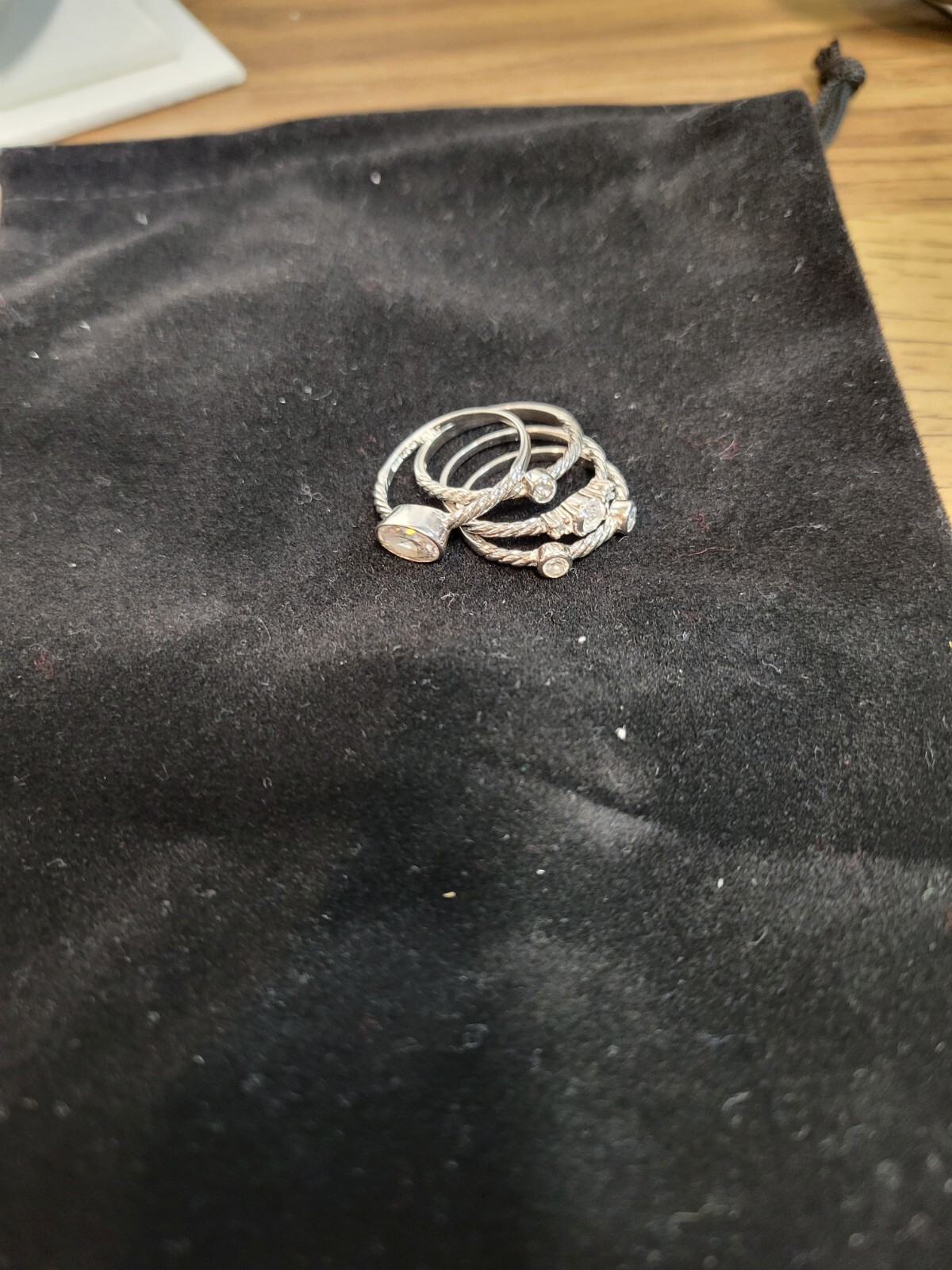 silver stacking rings - image 5