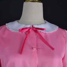 Lady Girl Sleepwear Pyjamas Set Sleep Costume Nightwear Pink Bow Ruffle Cute