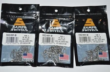 3 packs sampo swivels ball bearing swivel coastlock snap size 3 60lb nickel