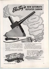 1946 PAPER AD Electoy's New Model Automatic Repeater Cannon Electric