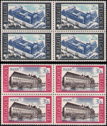 Belgium #B764-B765 MNH VF Set of 2, blocks of 4