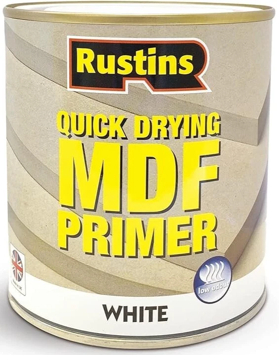 RUSTINS QUICK DRY MDF PRIMER SEALER WHITE GREY UNDER COAT PAINT 250ML 500ML NEW - Image 4 of 4