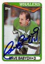 Dave Babych autographed Hockey Card (Hartford Whalers, 67) 1990 Topps #328