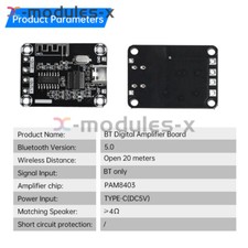1-10PCS Type-C PAM8403 Bluetooth Digital Power Amplifier Board 5W 5W For Class D