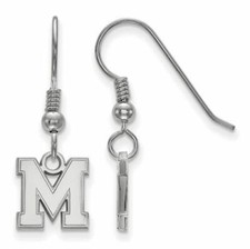 Sterling Silver Rhodium-plated LogoArt University of Memphis Letter M Extra Smal