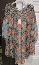 New Umgee Gorgeous Boho Floral Cardigan Women s Size Medium Boutique Dress Up