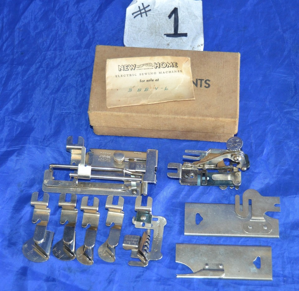 ATTACHMENTS W/BOX NEW HOME & WHITE ROTARY SEWING MACHINES ORIGINAL USED