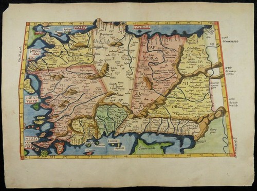 ASIEN KLEIN TÜRKEI ZYPERN HOLZSCHNITT KARTE POMMES WALDSEEMÜLLER 1535 Tabula I Asiae - Bild 2 von 3