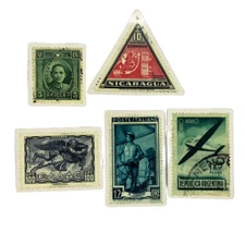 Vintage Postage Stamp Fridge Magnet Greece Italy South America Taiwan Lot 26