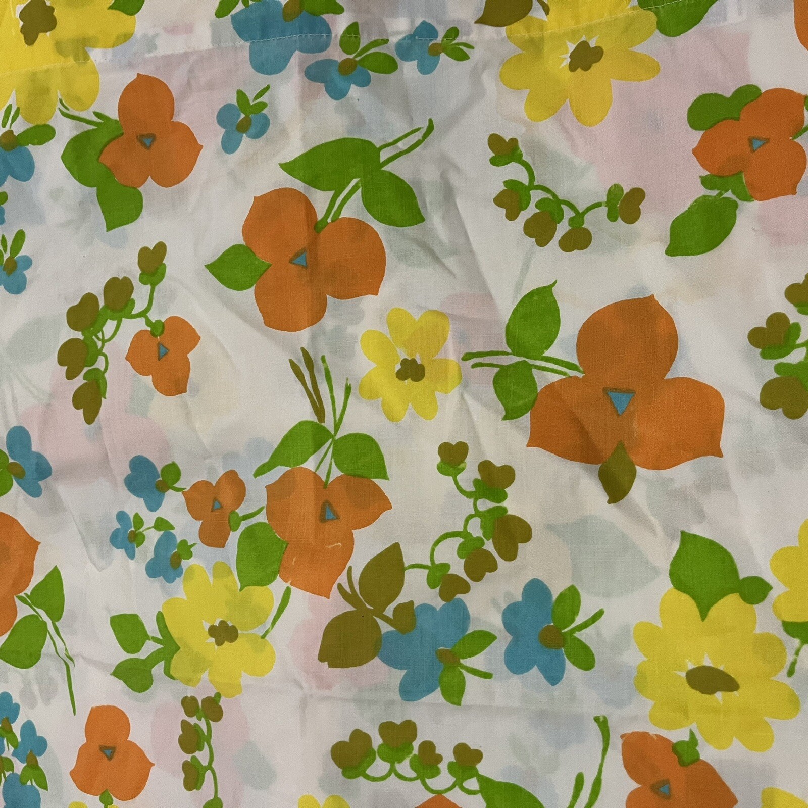 Vintage 70s? Fashion Manor JcPenney Double Floral Sheet Set Orange