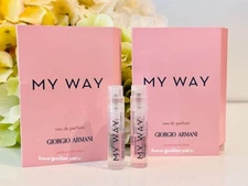 2 Giorgio Armani My Way Eau de Parfum Perfume Vial Sampler 1.2 ml Each FRESH