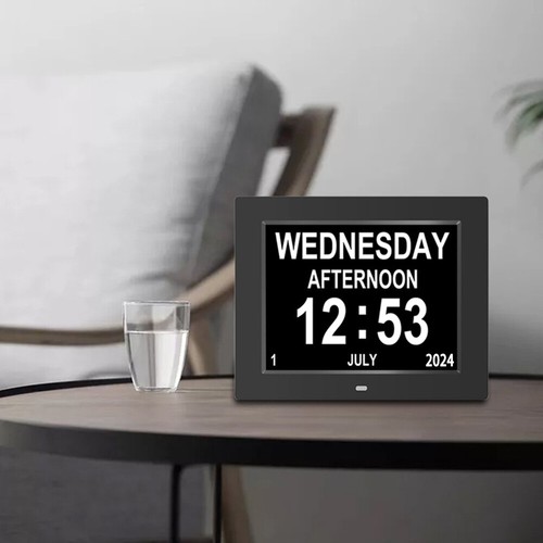 7" Digital Day Calendar Alarm Clock for Memory Loss Seniors Dementia Elderly - Picture 8 of 19