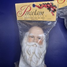 Vtg Manelsen Porcelain Santa Claus Doll Head Arms 3 3/4 Model 983-71 Taiwan