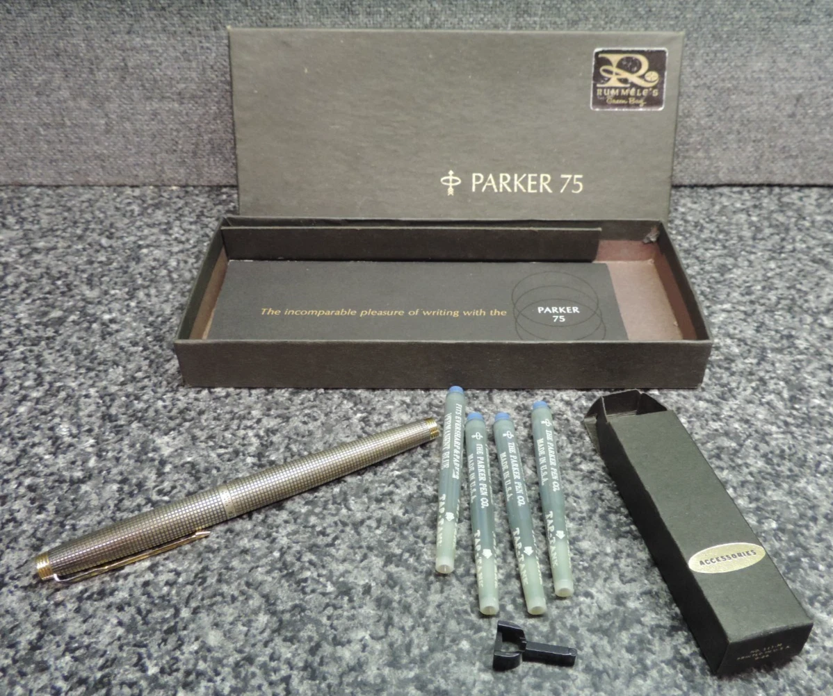 Parker Gold, 14K Nib Sterling Silver Collectible Fountain Pens for