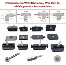WPC Clips Befestigung Klammern Inkl. Schrauben f&uuml;r Terrassendielen mit Nut