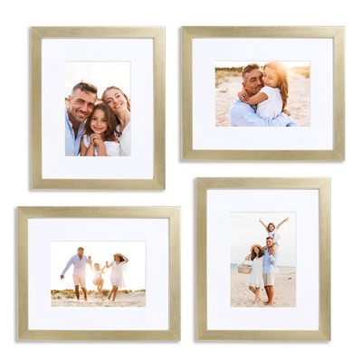 4 Piece Gallery Wall Frame Set, 8x10 Inch, Gold