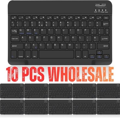 10 Stück Bluetooth Wireless Tablet Tastatur 10'' für Android IOS Tablet UK