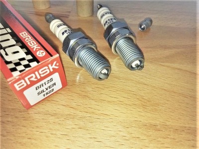 2x BRISK BR12S-9 Upgrade Racing Spark Plugs fit: Suzuki GS 500 - 1989 to 2006