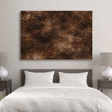 Rustic Abstract Canvas Wall Art Earth Tone Distressed Brown & Tan Textured Print